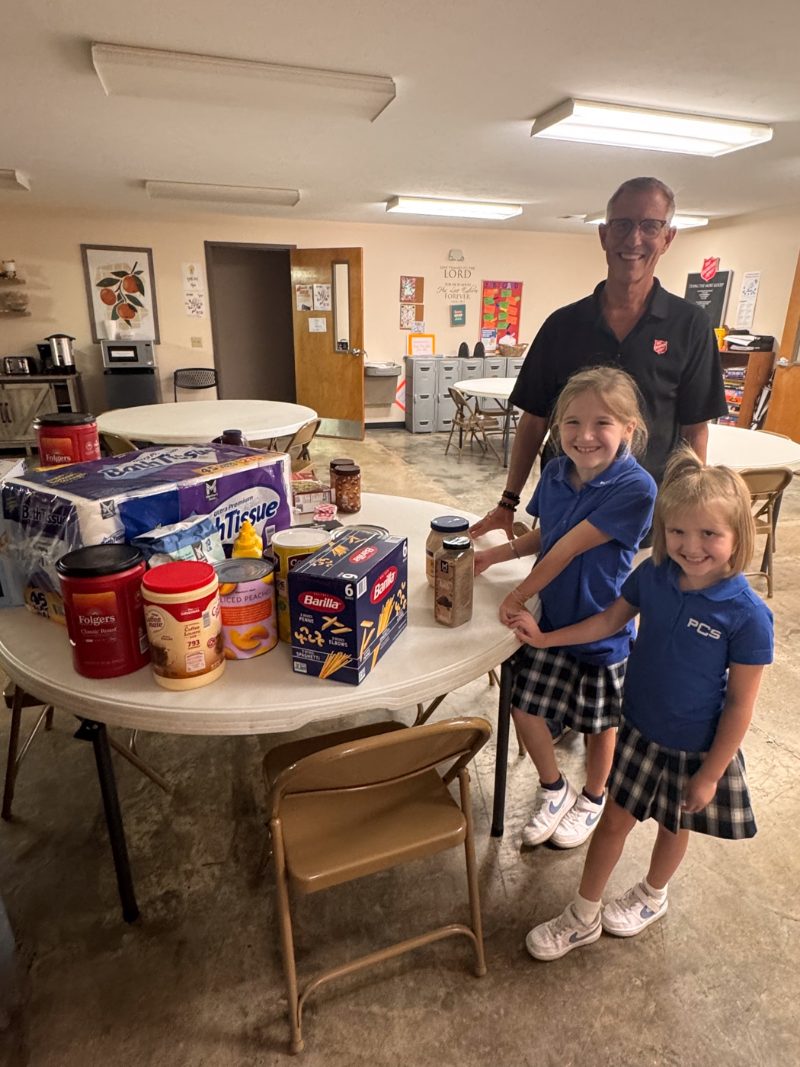 Groceries gathered for a Mississippi family served by Open Eyes